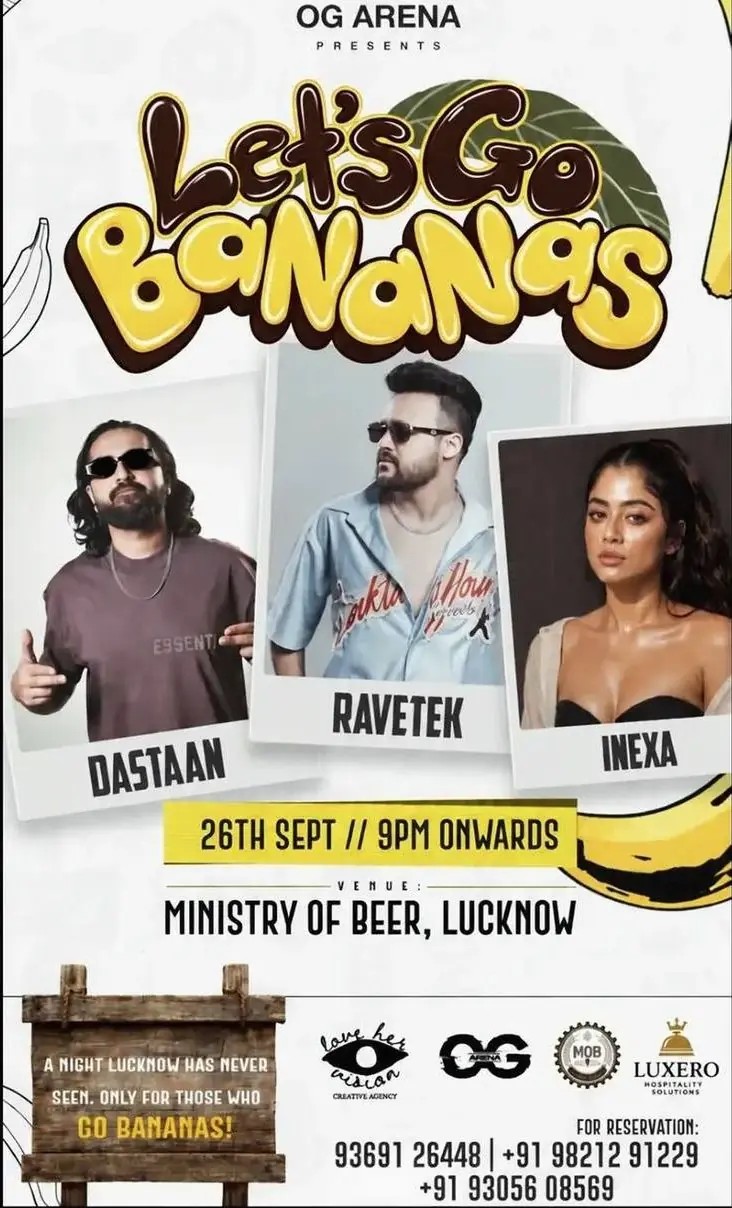 Let's Go Bananas poster at Ministry of Beer Lucknow