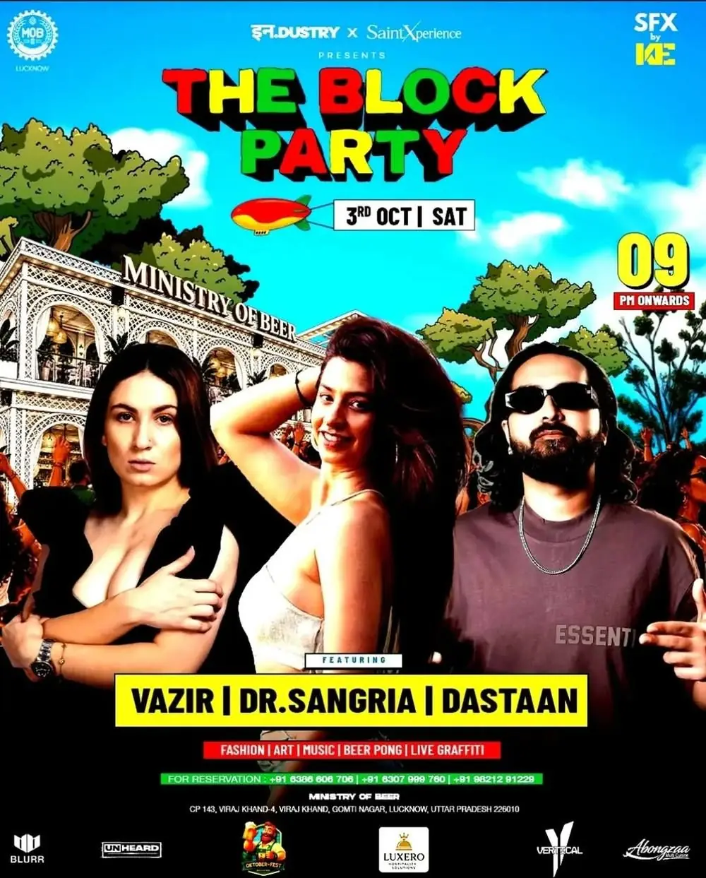 The Block Party poster at Ministry of Beer Lucknow