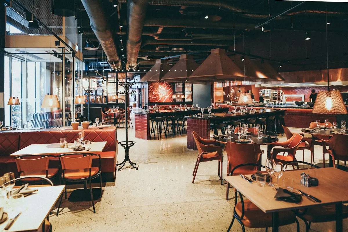 Warm restaurant floor during service
