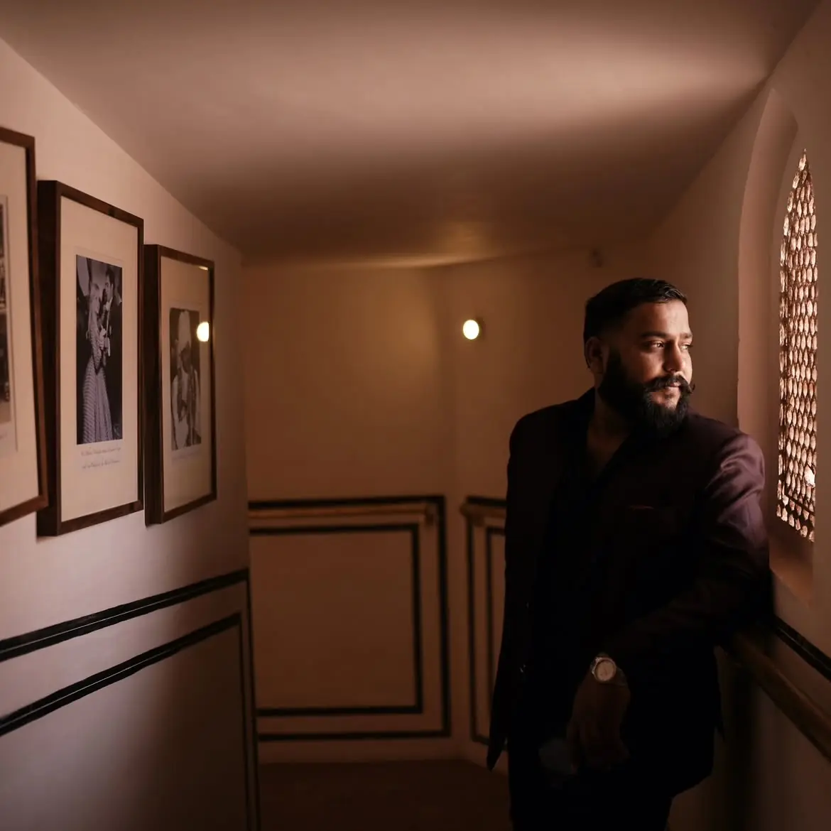 Satyam Tandon in a heritage hotel corridor
